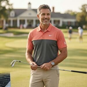 Nike Golf Men’s Dri-FIT Polo Shirt - Disney Mickey Mouse - Pink & Gray - Size XL